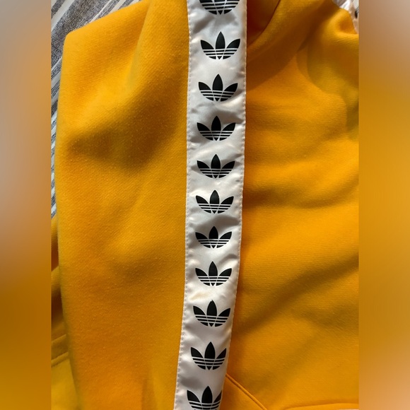 Adidas Yellow Tape Logo Hoodie Yellow Mens Medium - Picture 4 of 5